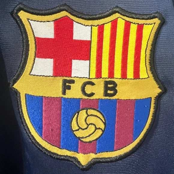 FC Barcelona Full Zip Track Navy Blue Jacket - Picture 4 of 15